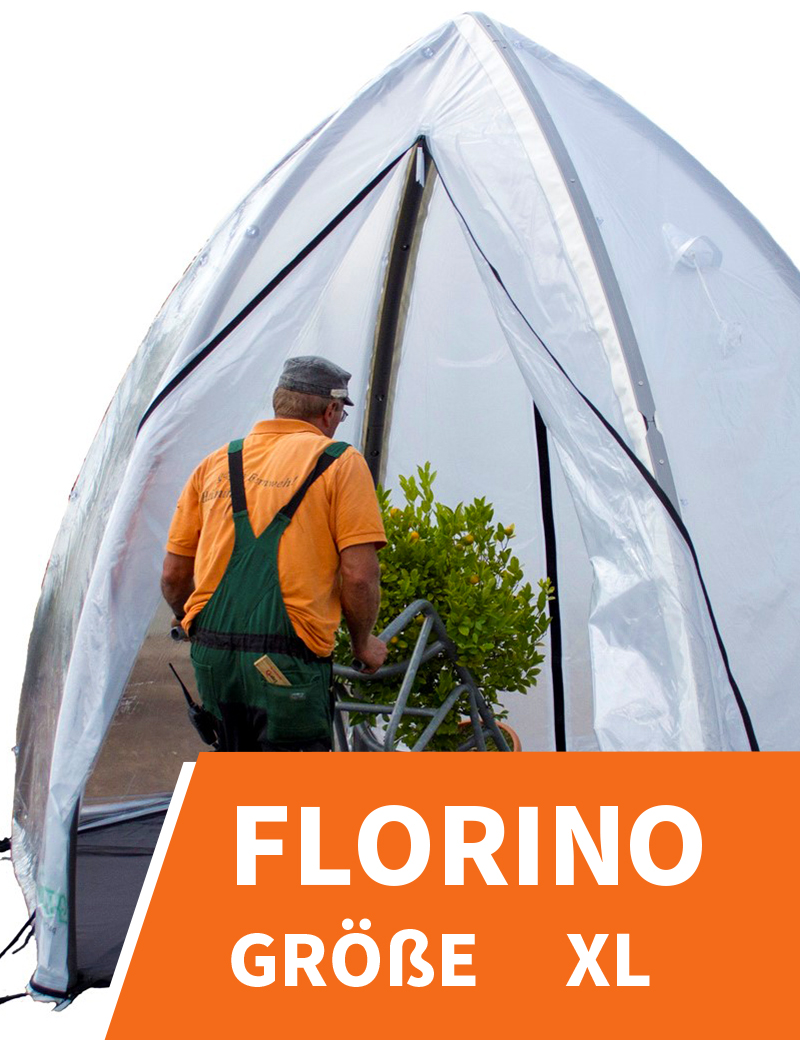 Überwinterungszelt FLORINO Größe XL als Winterschutz, die Mobile Orangerie vom Mediterraneum Köthen